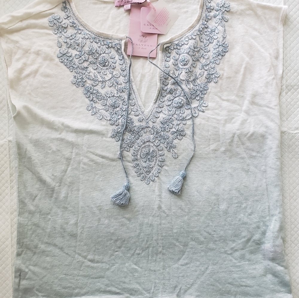 NWT Calypso linen ombre top
